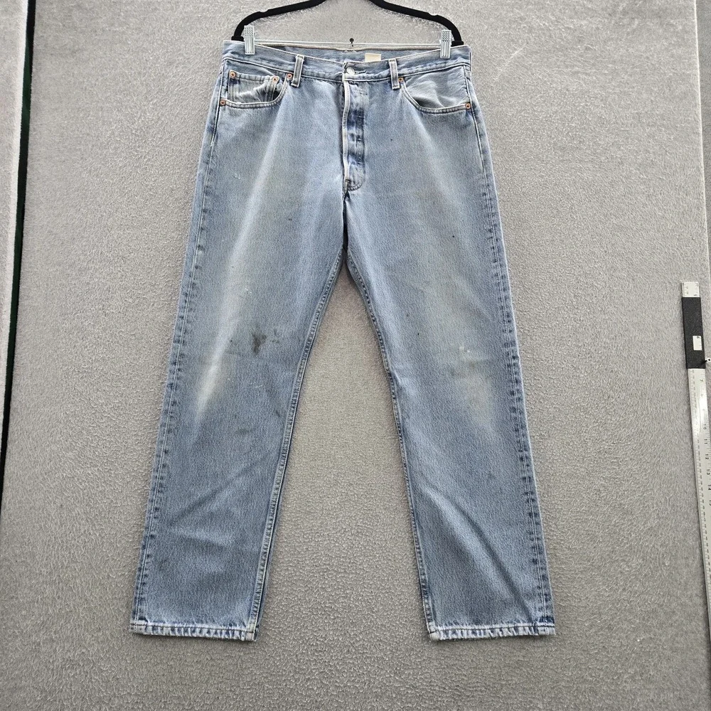 VINTAGE Levi's 501 Men Jeans 36X30 Blue Denim Original Fit Straight Y2K READ